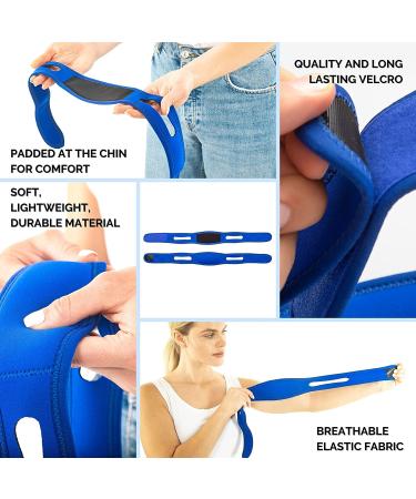 Double Chin Reducer Face Lifting Band | Anti Snoring Chin Strap - Blue - Buy Online on GoSupps.com