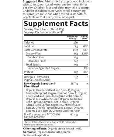 Garden of Life RAW Organic Fiber 1 lb - Premium Dietary Supplement for Digestive Health - Buy Online on GoSupps.com