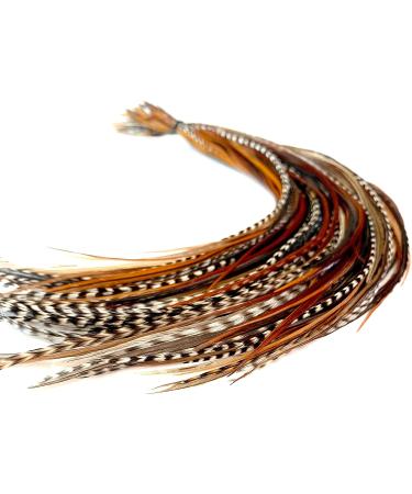 Natural Color Hair Feathers for Extension DIY Kit - 21 Feathers 9-14 Long - Eye-Catching Design - 100% Real Rooster Feathers - Professional Grade - Buy Online on GoSupps.com
