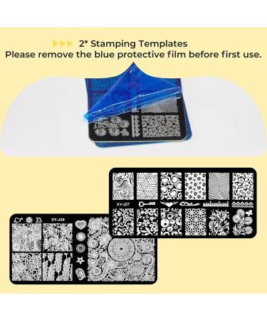 Mobray Nail Stamping Gel Polish Kit - 6 Colors 8ml UV LED Art Set with Stamper, Scraper, Templates - Black Red Yellow - Buy Online on GoSupps.com