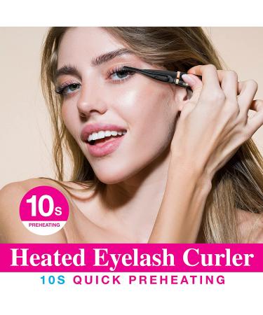 ROSETRA Heated Eyelash Curler - USB Rechargeable, 3 Temperature Settings, Electric Tool for False Lashes - Buy Online on GoSupps.com
