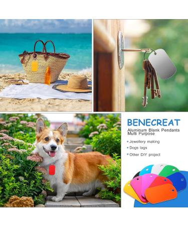 100 Pack Aluminum Dog Tag Blanks for DIY Craft and Pet ID - Rectangle Metal Stamping Tags - Buy Online on GoSupps.com