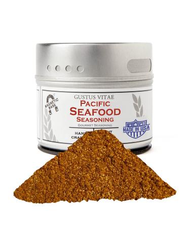 Pacific Seafood Seasoning - Authentic Artisanal Gourmet Spice Mix - Non GMO - 2.3 oz - Small Batch - Magnetic Tin - Gustus Vitae
