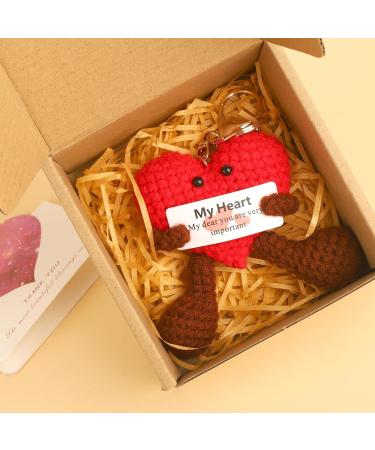 ONECOCOA Valentines Day Gifts for Her/Him Heart Crochet Keychain Positive Potato Funny Gift For Best Friends Men Women Boyfriend Girlfriend Husband Wife Anniversary Valentine's Day Gifts Heart-2 - Buy Online on GoSupps.com