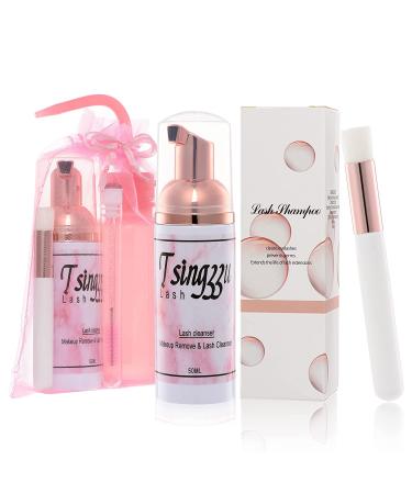 Tsingzzu Oil-Free Lash Shampoo 50ml with Lemon Scent - Gentle Eyelash Extension Cleanser with Brush - Lash Bath for Lash Extensions - Buy Online on GoSupps.com