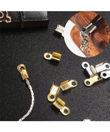 1000 PCS Clamshell Crimp Fold Over Cord Ends - DIY Jewelry Making Cord Tips in Gold, Silver, Gun Black, Bronze, and Rose Gold - Buy Online on GoSupps.com