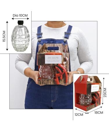 DIY Hot Sauce Gift Set - Chilli Sauce Making Kit with Glass Grenade Bottle | Unique Cooking Gift for Men/Santa - Buy Online on GoSupps.com