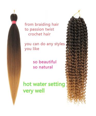 28'' Fayeta Ombre Pre Stretched Braiding Hair - 8 Pack Silky Color Blend Extensions - Kanekalon Synthetic Crochet Braids - Yaki Texture - 1b/30/27 - Buy Online on GoSupps.com