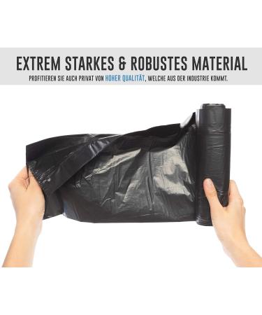 Premium 240 Liter Heavy-Duty Garbage Bags - XL Tearproof Waste Bags for Industry (5 Bags/Roll) - Black Role Sack for Garbage Cans - Buy Online on GoSupps.com