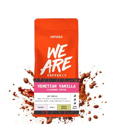 Coffee Ground 227g Bag Italian Vanilla Flavoured Ground Coffee Chocolate & Vanilla Notes Arabica Dark Roast Fresh Coffee Single Origin Omni Grind (We Are Coffee Co) Vanilla 227.00 g (Pack of 1)