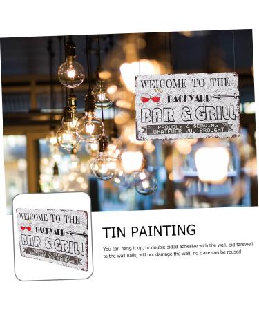 Yardenfun 1pc Tin Painting Beer Signs Antique Decor Retro Decor Backyard Quote Sign Metal Sign Coffee Plaque - Buy Online on GoSupps.com