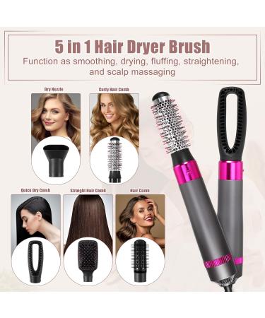 VOCOSTE 5 in 1 Hot Air Brush - Hair Dryer Curler & Straightener Comb Set with Heat Protective Glove - International Shipping Available - Buy Online on GoSupps.com