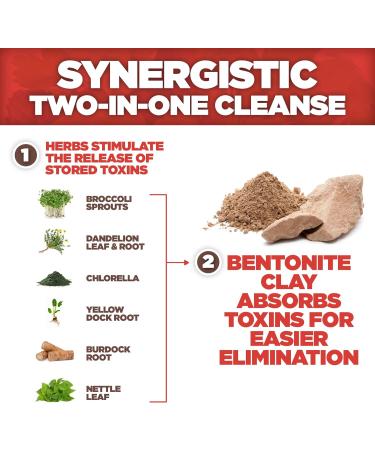 Yerba Prima Bentonite Clay Plus Herbal Detox 60 Veggie Capsules (Pack of 2) - Use Long Term or as Rapid Detox Premium Quality Ingredients Powerful Daily Detoxification Great Plains Bentonite - Buy Online on GoSupps.com