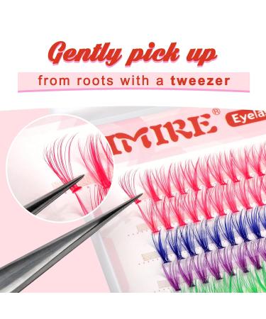JIMIRE CL03 Colored Lash Clusters Individual Eyelashes - 100Pcs 14mm 3D Effect Pink Lashes for DIY Eyelash Extensions - CC Curl Wispy, Natural Look, Reusable Pack - 4 Colors - Buy Online on GoSupps.com