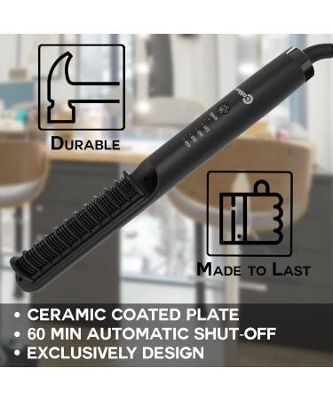 Buy Gridiron Straightening Comb - Professional Ceramic Electric Hot Comb | Firm Grip Hair Straightener | Dual Voltage Design for International Shipping - Buy Online on GoSupps.com