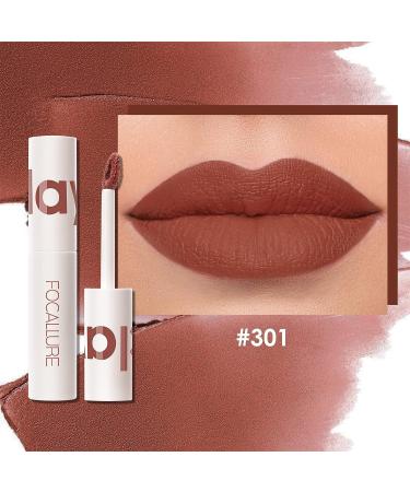 FOCALLURE Velvet Matte Liquid Lipstick - High Pigmented Satin-Finish Lip Color - Cheeks & Lips Tint - Lightweight & Quick-Drying - Woodsy Rose 301 - Buy Online on GoSupps.com