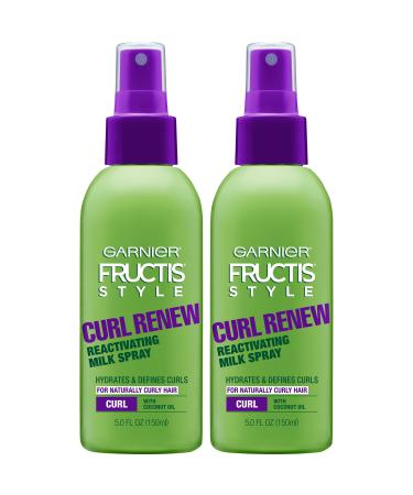 Garnier Fructis Style Curl Renew Reactivating Milk Spray For Curly Hair, 5 Ounce (Pack of 2) (Packaging May Vary)