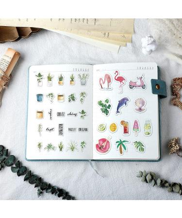 640 Pieces Watercolor Theme Stickers | Scrapbook Stickers for DIY Planners, Calendars, Travel Case, Laptop | Four Seasons, Forest, Flower, Animal, Sea Design (Warm Style) - Buy Online on GoSupps.com