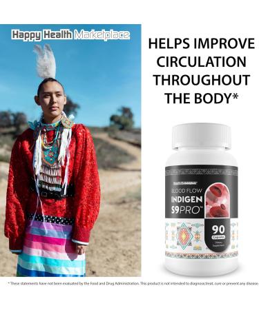 Blood Flow Indigen S9 Pro - Our Best Poor Circulation Supplements for Advanced Blood Flow Care - Blood Circulation Support - Blood Circulation Supplements for Healthy Blood Flow Help Blood Flow Pills - Buy Online on GoSupps.com