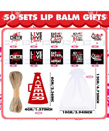 Buy 50 Sets Cheer Gifts - Lip Balm Organza Bags & Tags for Cheerleaders | Bulk Moisturizing Gifts for Teams (Red - Buy Online on GoSupps.com