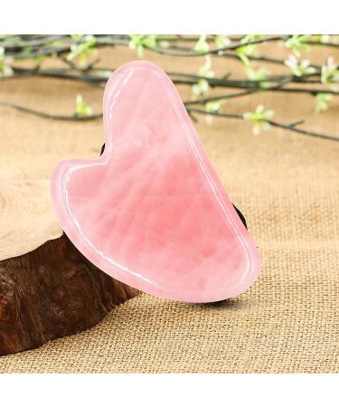 Premium Rose Quartz Gua Sha Tool | Natural Jade Facial Massage Stone for Anti-Aging | Heart Shape Skincare Tool - Buy Online on GoSupps.com