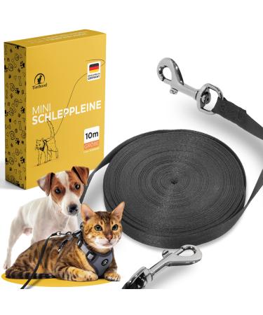 Tierhood - drag line 5m / 10m / 15m for dogs & cats lightly light - Cat lines with hand loop & 360 carabiner - tow lines for small dogs & cats - Dog leash Little dogs light