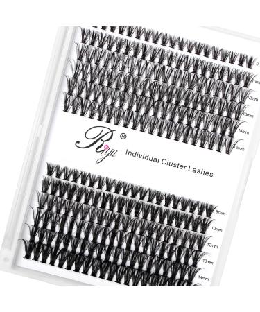 Riya Lash Clusters DIY Eyelash Extensions 240 Clusters Lashes 30D Curl LASH Volume Individual Lashes Eyelash Clusters Extensions Wispy Lashes Cluster DIY at Home (30D-40D 0.07D 9-15Mixed)