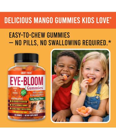 Smart Focus Eye-Bloom Lutein Eye Gummies for Kids & Teens Vision Support with Lutein & Zeaxanthin Mango Flavor 60 Gummies - Buy Online on GoSupps.com