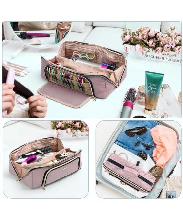 Large Hair Tools Travel Bag - 2in1 Organizer for Hair Dryer Flat Irons & Makeup Essentials - Large Pink - International Shipping Available - Buy Online on GoSupps.com