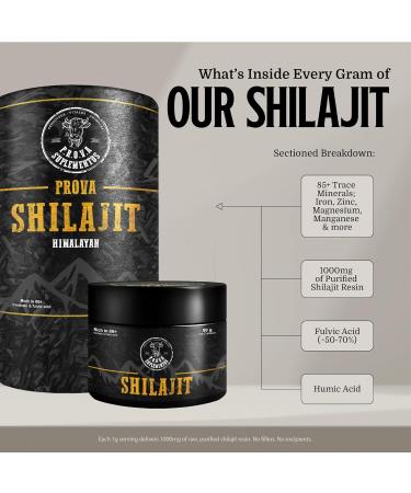 PROVA Suplementos Himalayan Pure Shilajit Resin | 85+ Trace Minerals 75% Fulvic Acid | Lab Test Report Included | 500mg Servings (50g) - Buy Online on GoSupps.com