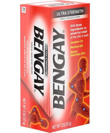 Bengay Ultra Strength Pain Relief Cream - 2 oz | Non-Greasy Topical Analgesic for Arthritis, Muscle, Joint, Back Pain - Camphor, Menthol & Methyl Salicylate - Buy Online on GoSupps.com