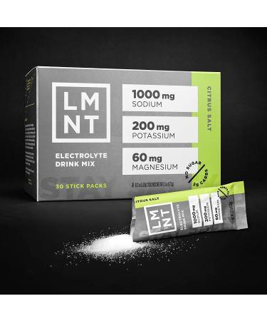 LMNT Keto Electrolyte Powder Packets | Paleo Hydration | Citrus Salt | No Sugar & Artificial Ingredients | 30 Stick Packs - Buy Online on GoSupps.com