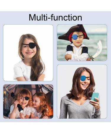 Sibba Adjustable Eye Patches for Kids & Adults - 2 PCS Medical Eye Patch for Amblyopia Cosplay & Pirate Costume - Blue & Black - Buy Online on GoSupps.com