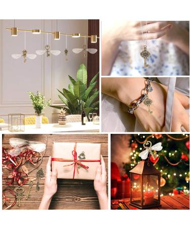 Set of 40 Flying Keys Charms, Dragonfly Wings, Vintage Skeleton Keys for Wedding Party Decor - DIY Decorations - Buy Online on GoSupps.com