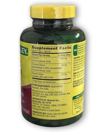 Turmeric Curcumin with Ginger Powder- 500mg Vegetarian Capsules 180ct (Pack of 2) Boxed by Fusion Shop Store - Buy Online on GoSupps.com