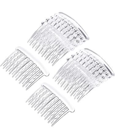 Gejoy 12 Pieces Plastic Teeth Hair Combs Tortoise Side Comb Hair Accessories for Fine Hair (Transparent)