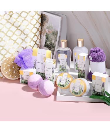 Spa Luxetique Lavender Gift Set for Women - 15pcs Relaxing Spa Kit with Bubble Bath, Bath Bombs, Massage Oil - Perfect Spa Gift Basket for Her - Buy Online on GoSupps.com