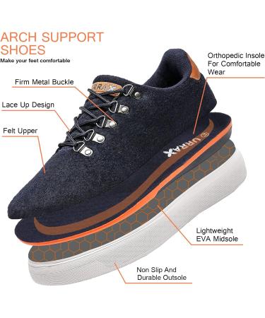URRAX Men's Orthopedic Arch Support Sneakers for Plantar Fasciitis - Blue, Size 10 W2 - Buy Online on GoSupps.com