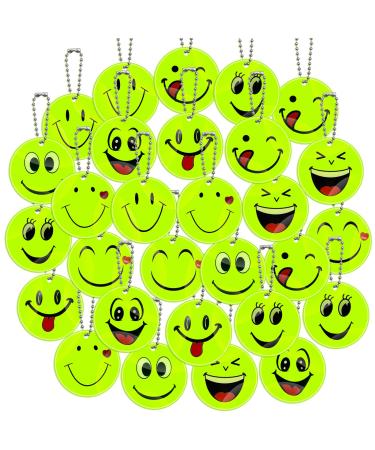 30 pieces of reflectors supporters children smiley light pendants Kinder Kinder Safety Reflector Pendant reflectors for school bags jacket running support children's birthday
