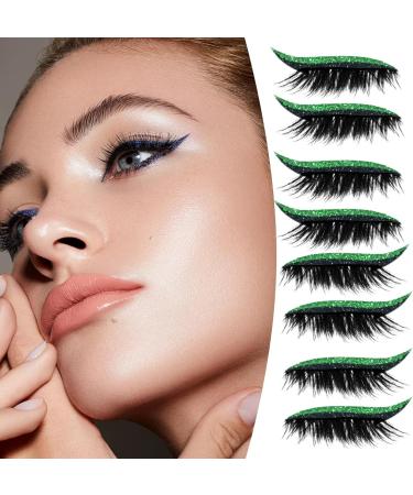 Xijobido Fake Eyelashes4 Pairs Reusable Eyeliner Eyelash Strips Reusable Make Up Glue for Daily Use Party Travel Vegetable - Buy Online on GoSupps.com