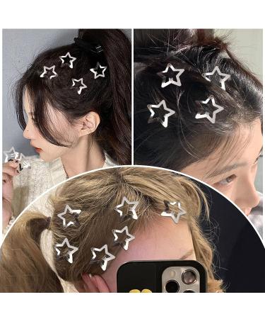 100pc Metal Star Snap Hair Clips - Y2K Silver Barrettes for Women and Girls - Buy Online on GoSupps.com