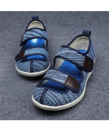 Yytcsjz Men's Diabetic Orthopedic Slippers - Adjustable Large Size Walking Shoes for Swollen Feet & Plantar Fasciitis - 7.5 Light Blue - Buy Online on GoSupps.com