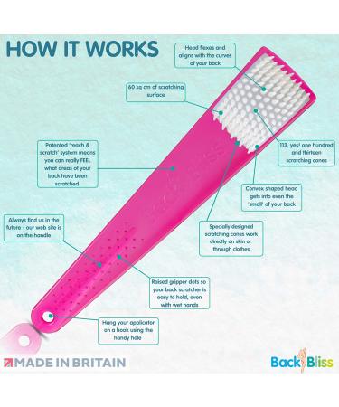 Back Bliss Back Scratcher - Patented Design for Itching Relief Gift Box Included 5 Colors Perfect Gift Idea - Single Pack Rose - Buy Online on GoSupps.com