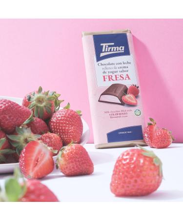 Tirma Milk Chocolate Filled with Yogurt Cream Strawberry Flavored Chocolate Bar 103g | Creamy Chocolate | Sweet Snacks | Chocolate Dessert - Buy Online on GoSupps.com