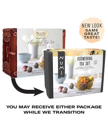 Numi Organic Tea Flowering Tea Gift Set - 6 Blossoms, 16oz Glass Teapot - Buy Online on GoSupps.com