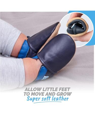 Dark Blue and Navy Leather Toddler Shoes | Baby Walking Shoes 18-24 Months - Buy Online on GoSupps.com