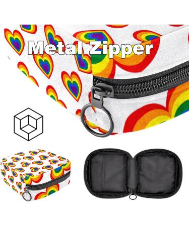 Colorful Storage Bags for Women's Bandages - Heart Pattern & Rainbow Love - Perfect for Menstrual Cups & First Period Essentials - Buy Online on GoSupps.com