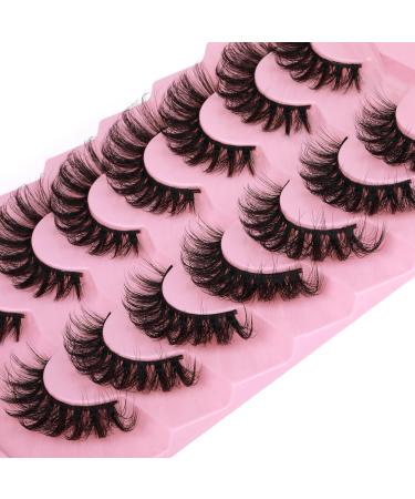 JIMIRE 6D Volume Mink Lashes - Fluffy Cat Eye Wispy False Eyelashes 7 Pairs Pack 18MM - Buy Online on GoSupps.com