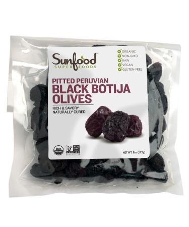 Sunfood Organic Pitted Peruvian Black Botija Olives 8 oz (227 g)