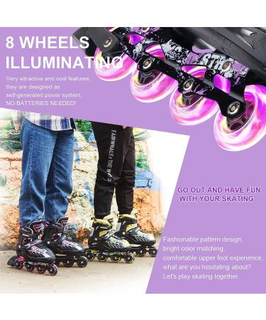 Sowume Adjustable Inline Skates | Light Up Wheels | Purple | Kids & Adults - Buy Online on GoSupps.com